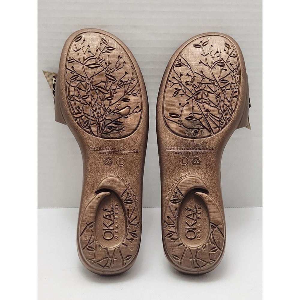 Oka B Okabashi Women's Madison Sandal Size L Slide Flip Flop Animal Print Bow - Picture 7 of 8